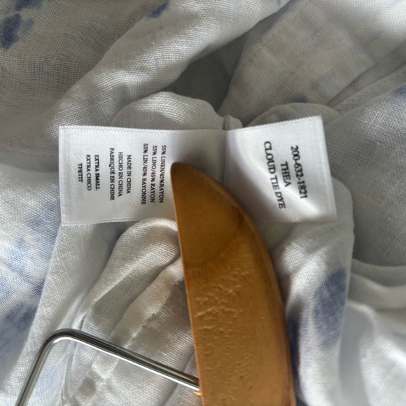 Rails Linen Rayon Blend Thea Cloud Tie Dye Button Down Tie Front Blouse Size XS - Picture 6 of 6